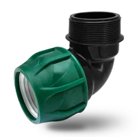 Колено компрессионное (угол) Poelsan 25 x ½" с наружной резьбой